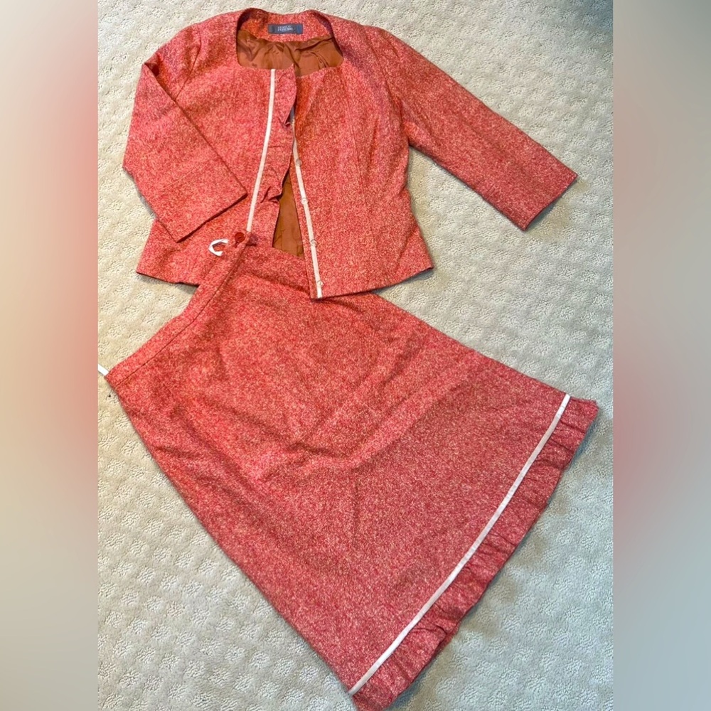 Franco Ferraro Vintage Boucle Skirt Suit Wool/Silk Size 1 Like New